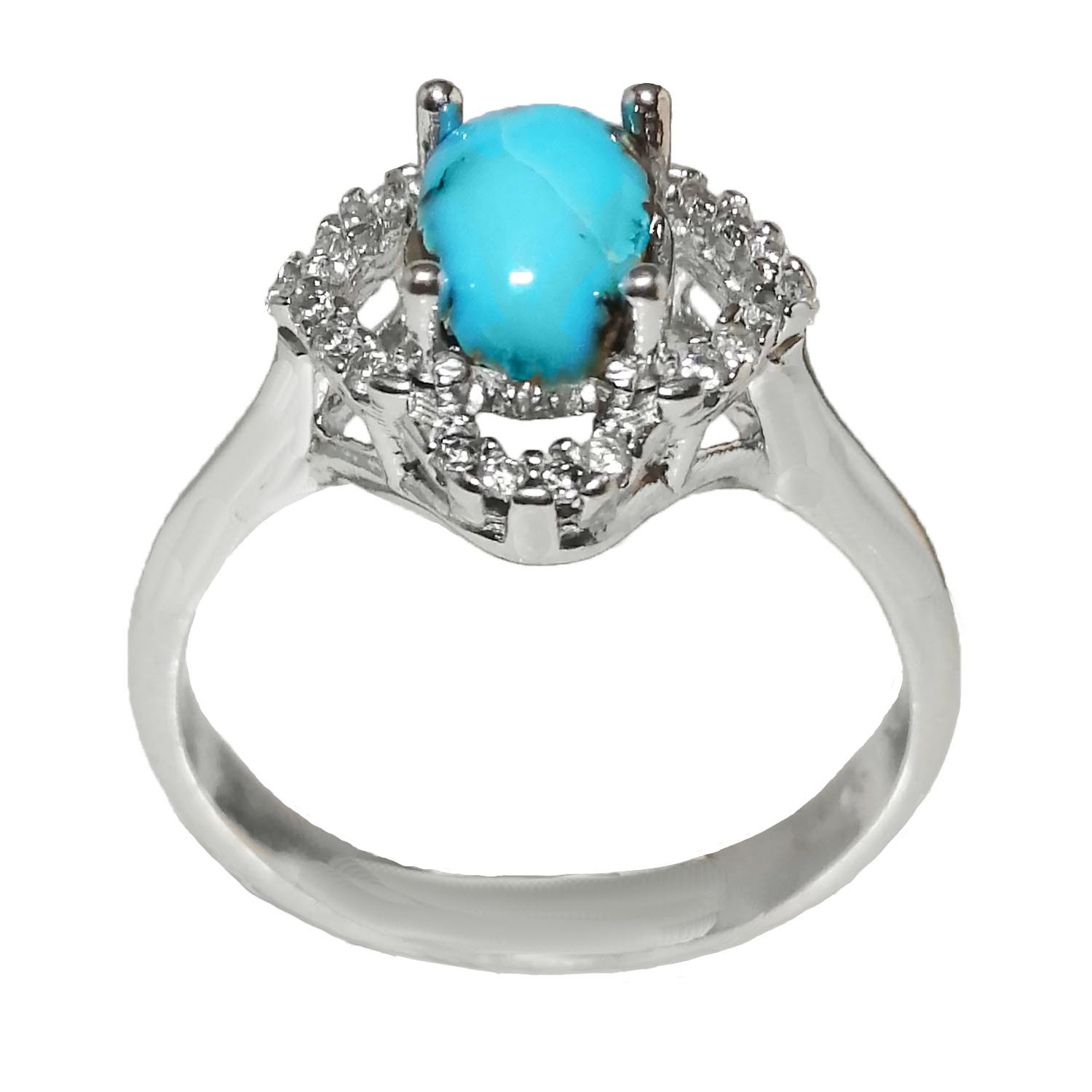 انگشتر نقره زنانه مدل فیروزه نیشابور FW3079 انگشتر نقره زنانه مدل فیروزه نیشابور FW3079