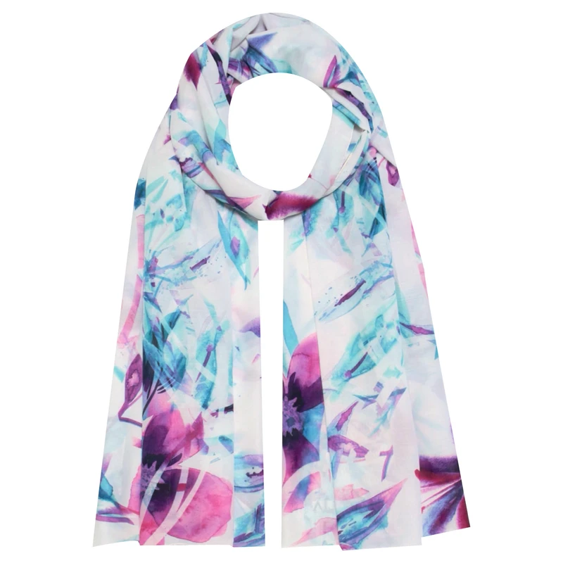 شال زنانه آنالیا مدل نخی جدید طرح برگ و گل کد a-10090