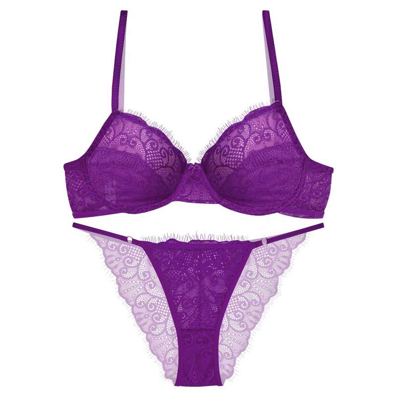 ست شورت و سوتین زنانه نوشه پوش کد 54009 رنگ بادمجانی