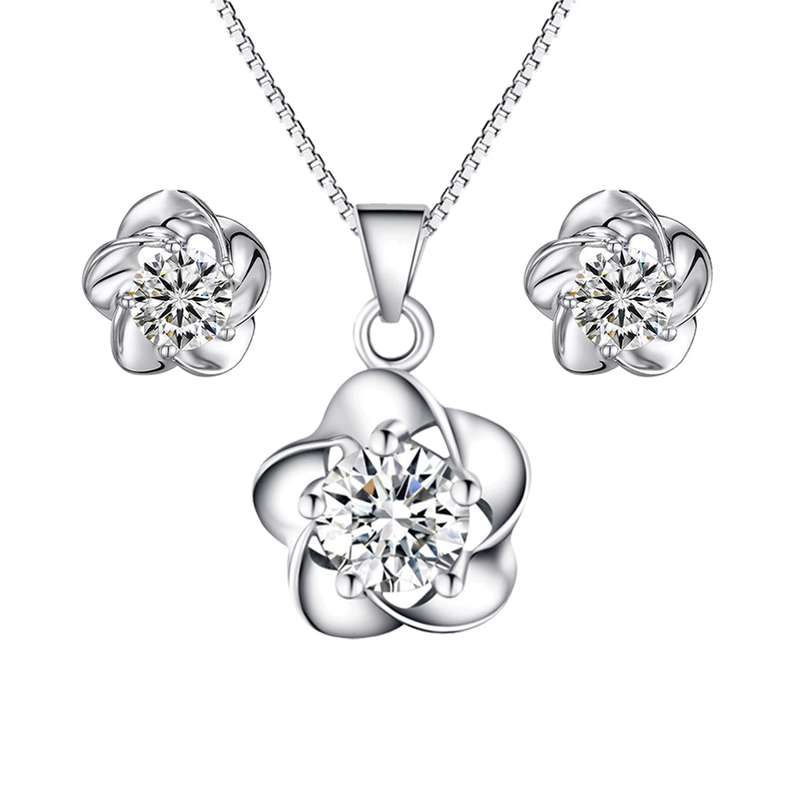 نیم ست نقره زنانه مدل گلشید