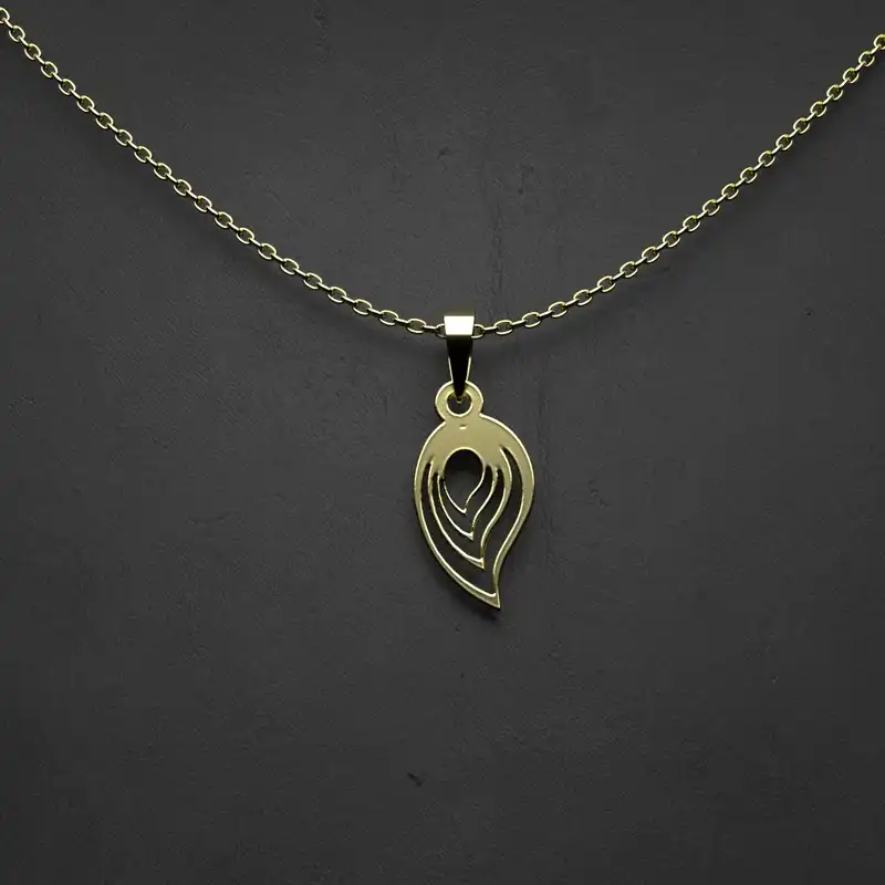 گردنبند طلا 18 عیار زنانه مدوپد مدل هندسی کد FF2-1-1073