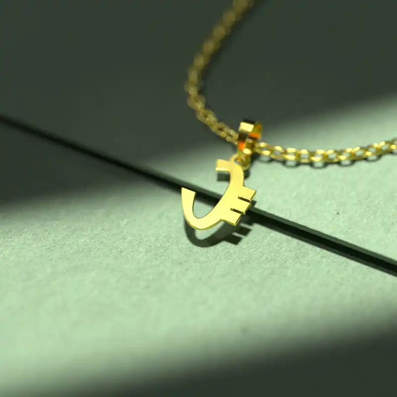 گردنبند طلا 18 عیار زنانه مدوپد مدل حرف پ کد I3-1-1303