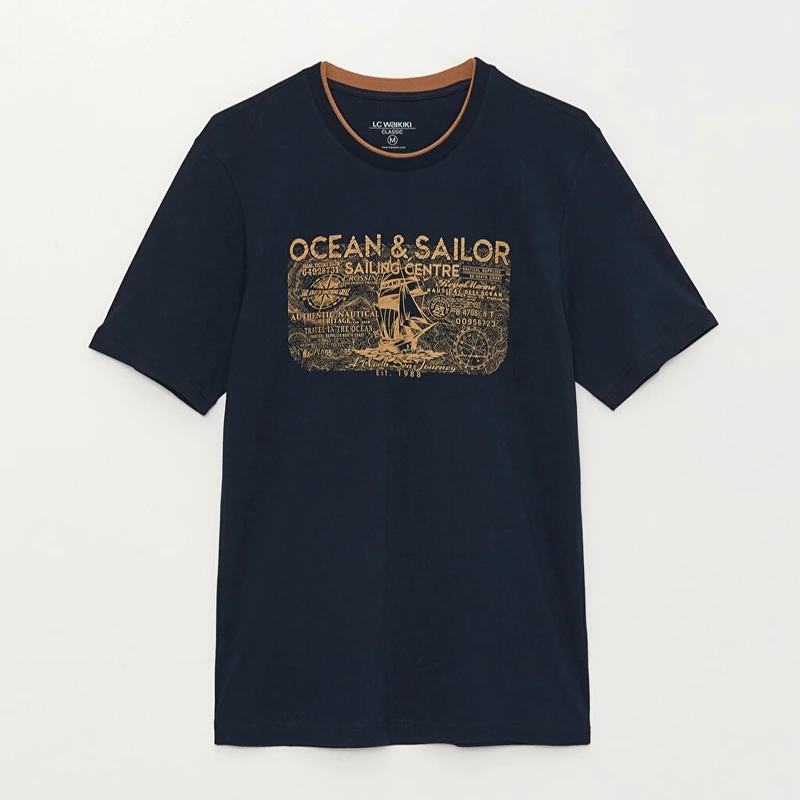 تی شرت آستین کوتاه مردانه ال سی وایکیکی مدل OCEAN SAILOR