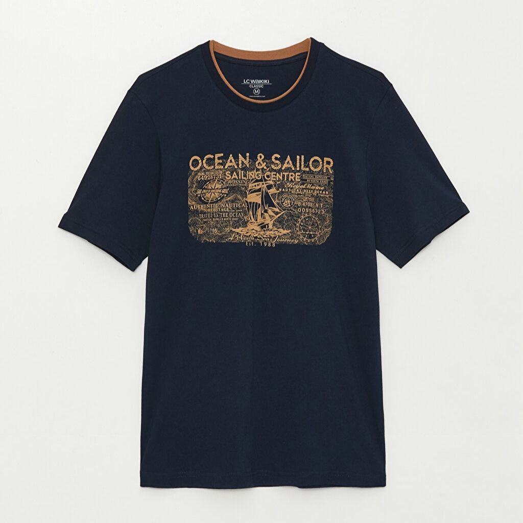تی شرت آستین کوتاه مردانه ال سی وایکیکی مدل OCEAN SAILOR -  - 1