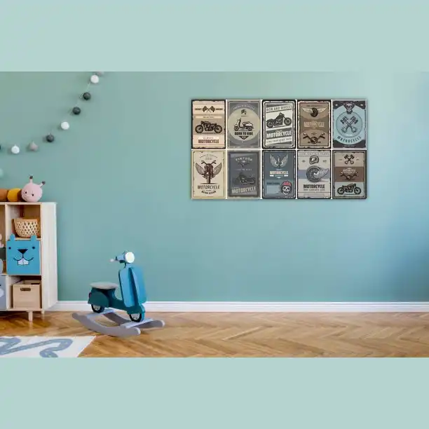 استیکر مدل موتورسیکلت کلاسیک مجموعه 10 عددی