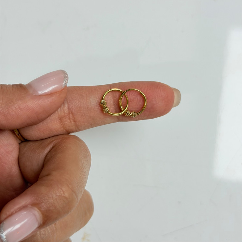 گوشواره حلقه‌ای طلا 18 عیار زنانه فرشته مدل دو گوی البرناردو S - 2