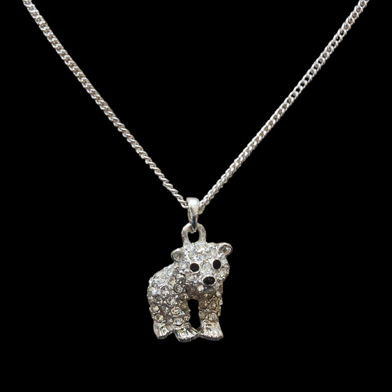 گردنبند دخترانه مدل خرس قطبی نگیندار کد KHERS01