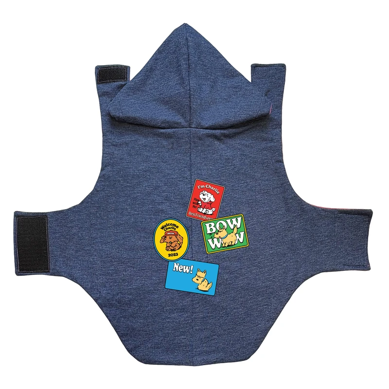 لباس سگ و گربه مدل هانا 2 طرح چاپ دار استیکر سگ 20 سایز L 