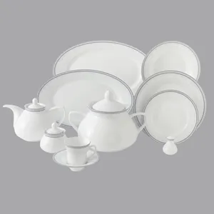 سرویس غذاخوری 108 پارچه 12 نفر چینی زرین ایران مدل وایت رز سری شهرزاد درجه یک