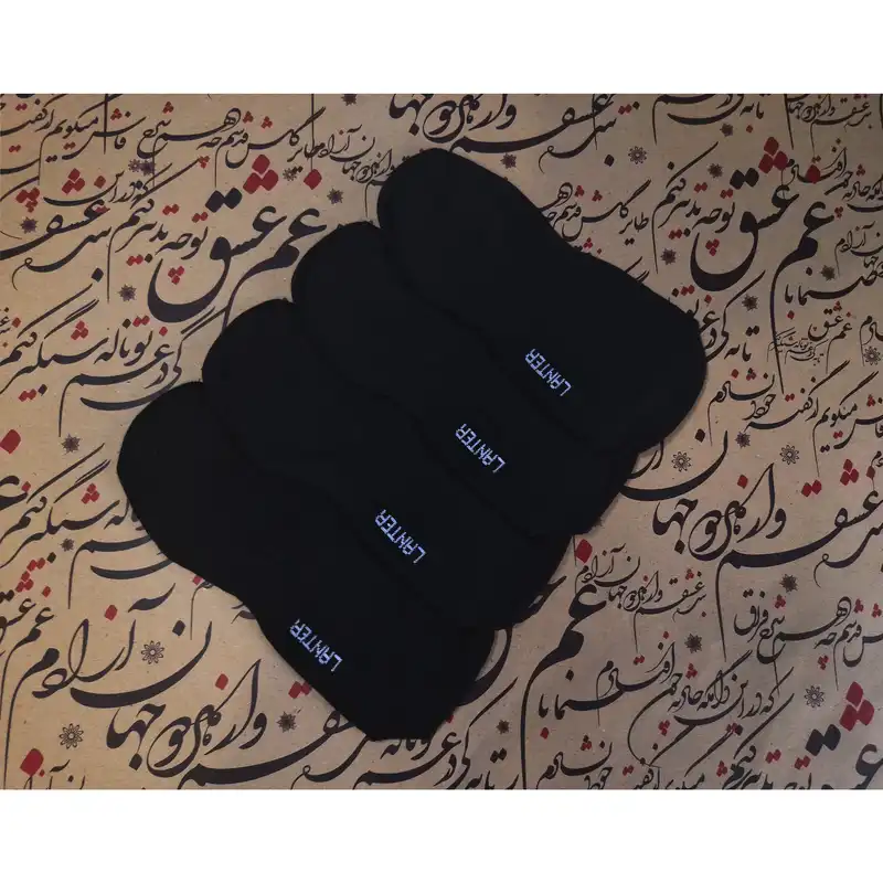 جوراب کالج مردانه لنتر کد KM -04 رنگ مشکی مجموعه 4 عددی