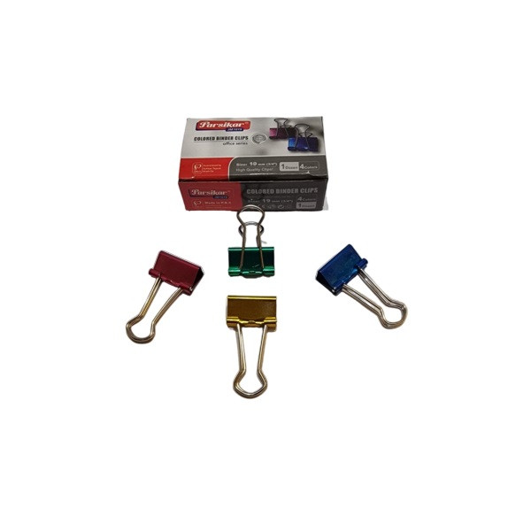 گیره کاغذ پارسیکار مدل 1019-JM طرح رنگی بسته 12 عددی