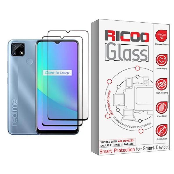 محافظ صفحه نمایش ریکو مدل Ricoo Glass MIX002 مناسب برای گوشی موبایل ریلمی C25 بسته دو عددی