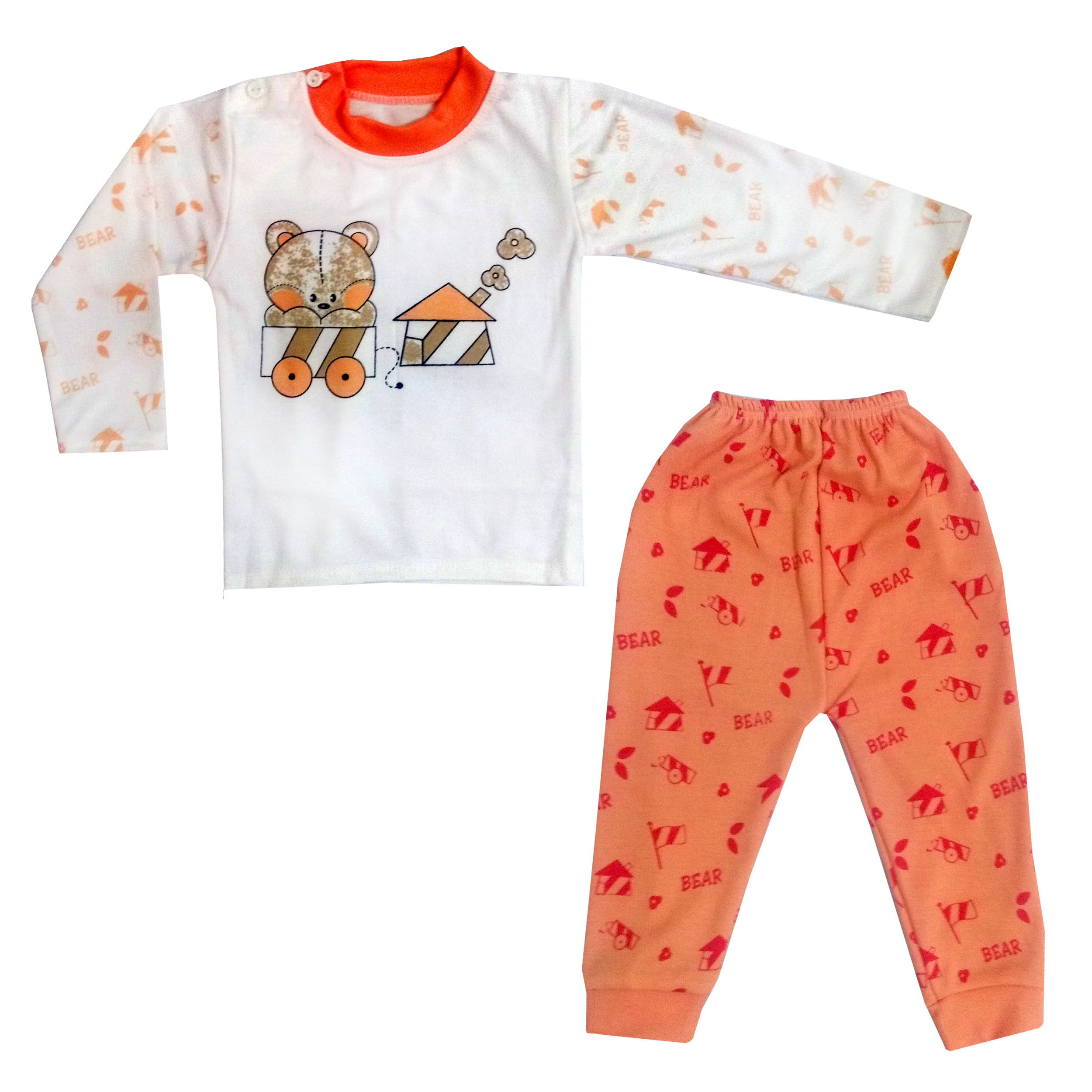 ست سویشرت و شلوار نوزادی مدل خرسی کد 970065