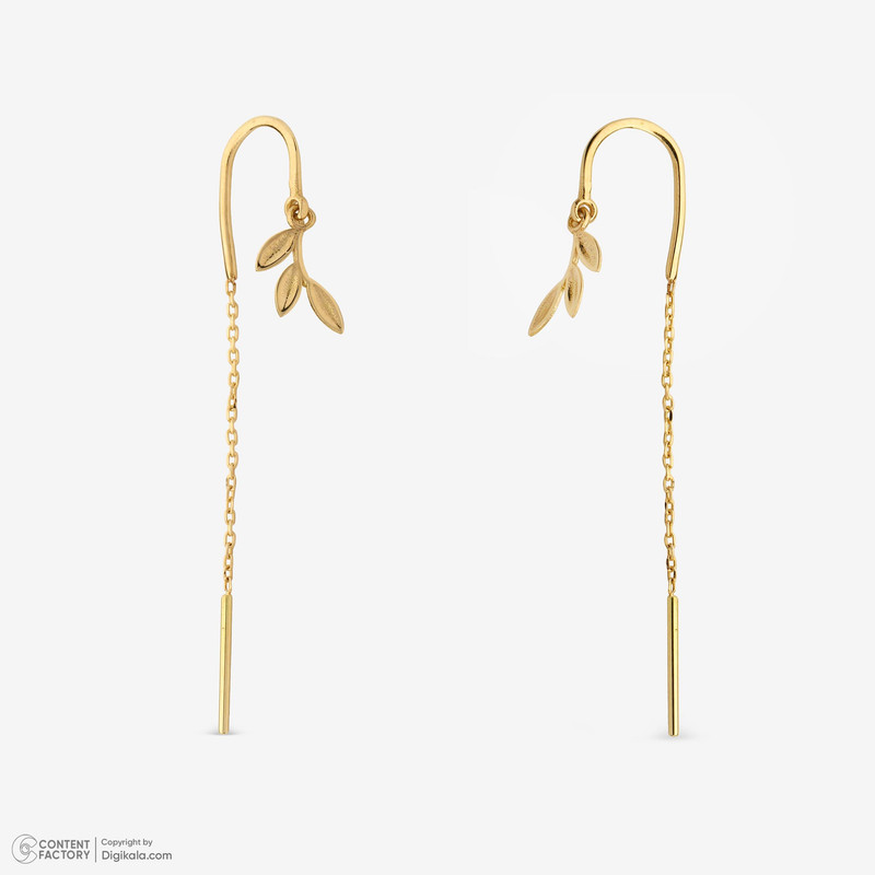 گوشواره بخیه‌ای طلا 18 عیار زنانه جواهری راز مدل 2412-36 - 4