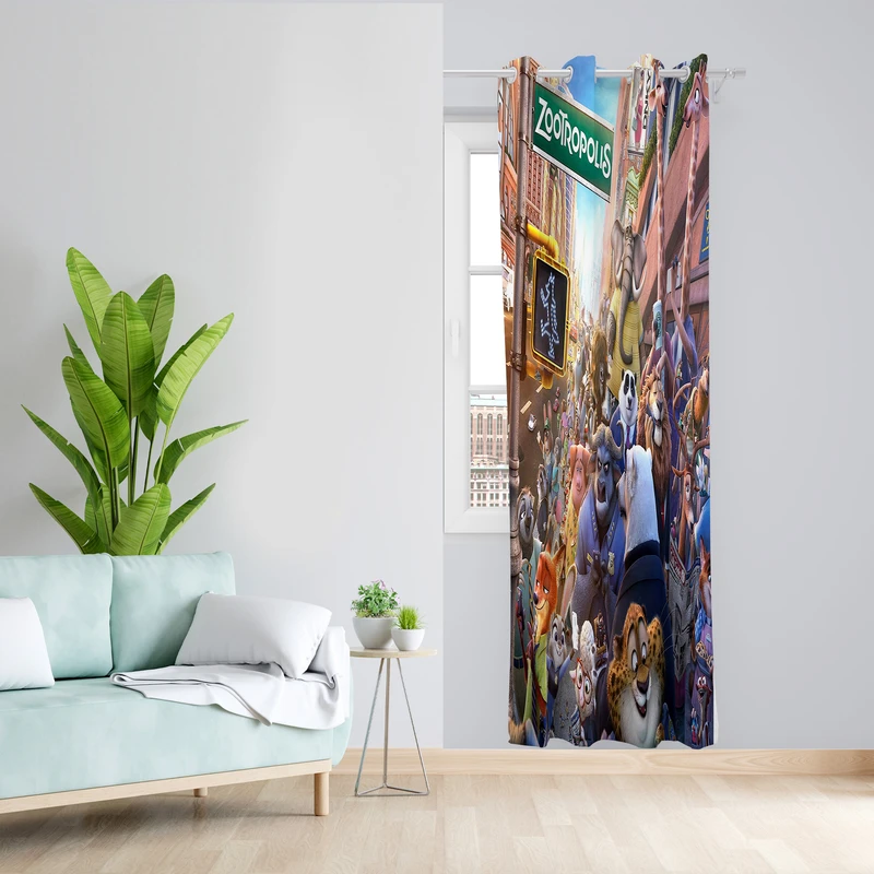 پرده طرح کارتونی مدل مخمل پانچی کد 4196 z سایز 140x200 سانتی متر