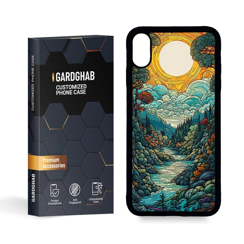 کاور گارد قاب مدل پشت گلس هنری مناسب برای گوشی موبایل اپل iPhone Xs MAX