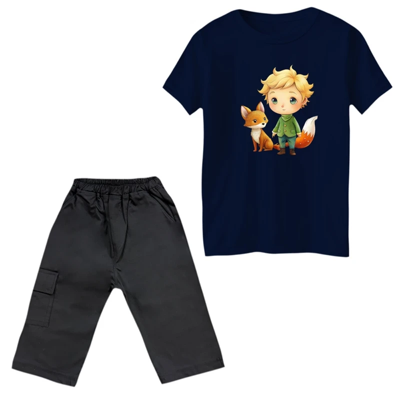 ست تی‌شرت و شلوارک پسرانه مدل شازده کوچولو