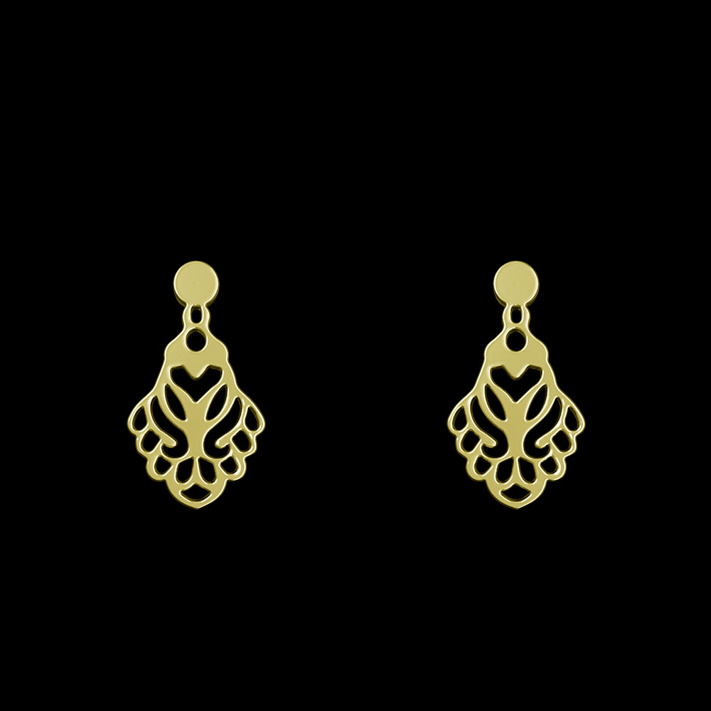 گوشواره طلا 18 عیار زنانه مدوپد مدل اسلیمی کد GA1-10622