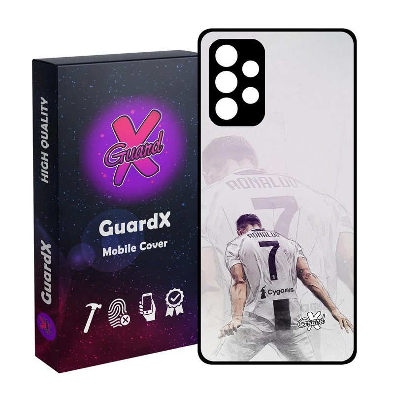کاور گارد ایکس طرح CR7 مدل Glass10189 مناسب برای گوشی موبایل سامسونگ Galaxy A32 4G