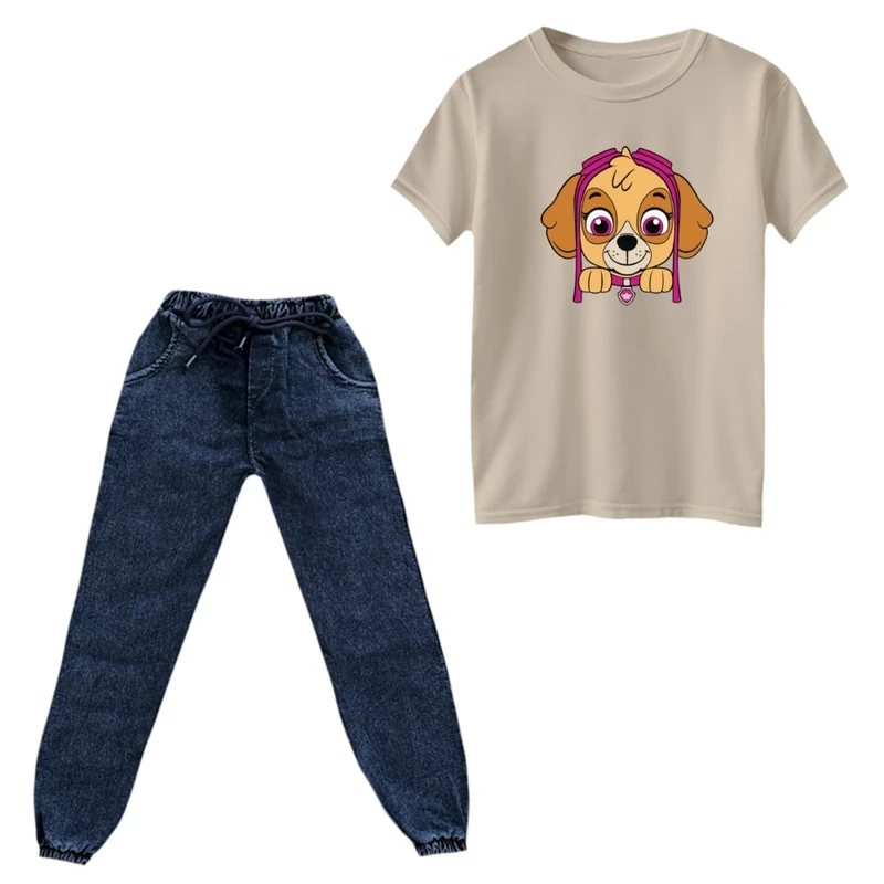 ست تی‌شرت و شلوار پسرانه مدل سگ نگهبان کد 07