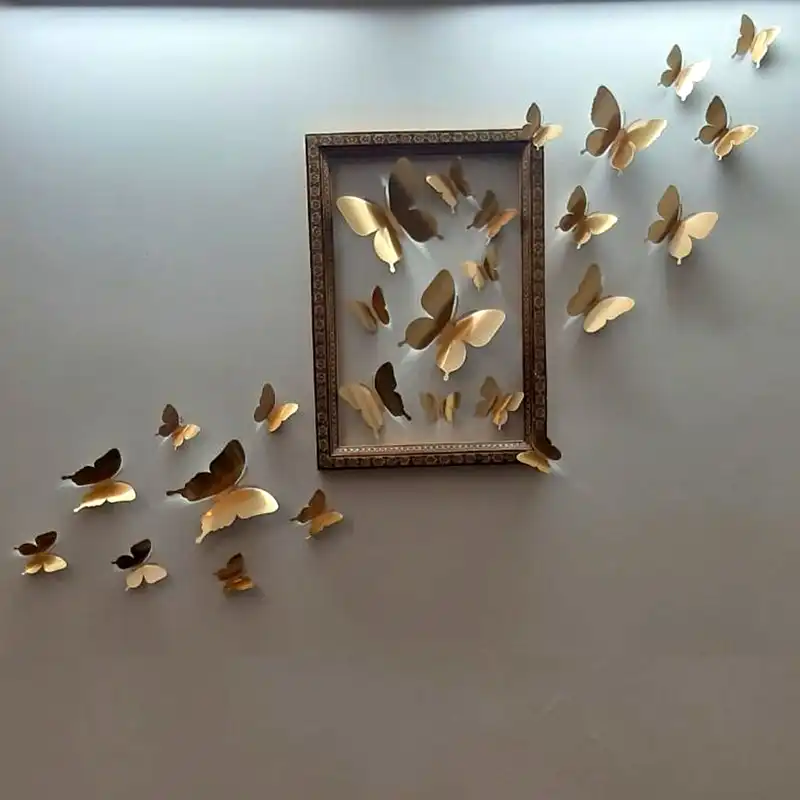 پروانه سه بعدی ایدلیک مدل GOLD بسته 20 عددی