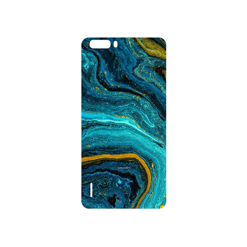 برچسب پوششی ماهوت مدل Turquoise marblewith golden streaks مناسب برای گوشی موبایل آنر 6 Plus