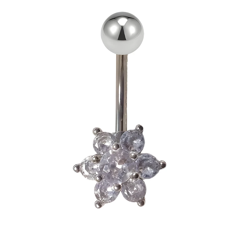 پیرسینگ ناف زنانه طرح گل کد Zp2026