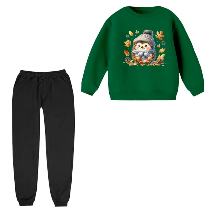 ست سویشرت و شلوار راحتی بچگانه مدل جوجه تیغی پاییز 