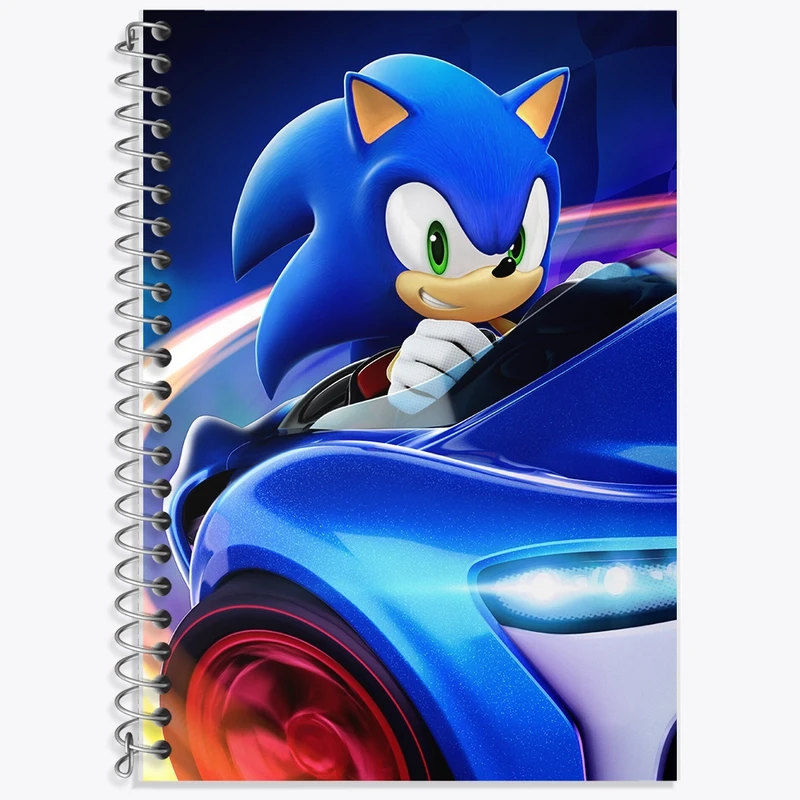 دفتر زبان 50 برگ خندالو مدل دو خط طرح سونیک (Sonic) کد F954
