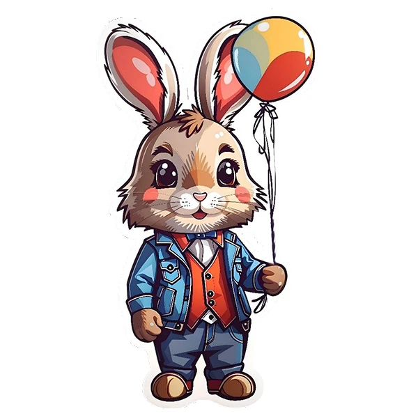 استیکر پارچه و لباس پاد آفرین طرح خرگوشی کد 634