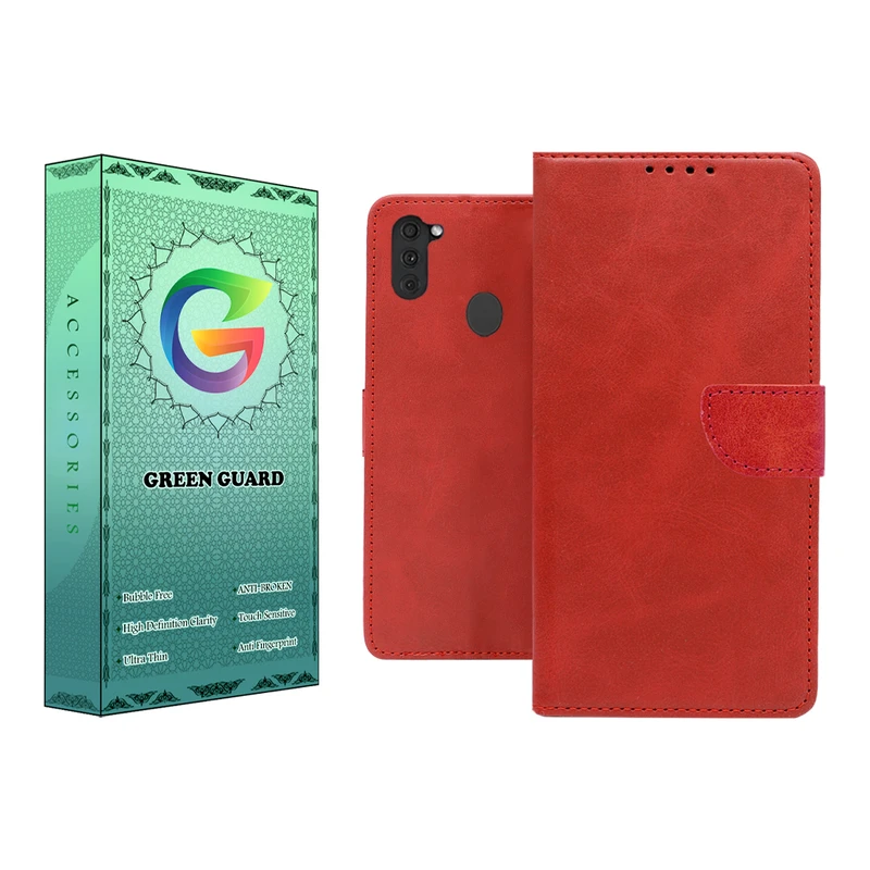 کیف کلاسوری گرین گارد مدل چرمی مگنتی کد RED-R10 مناسب برای گوشی موبایل سامسونگ Galaxy A11