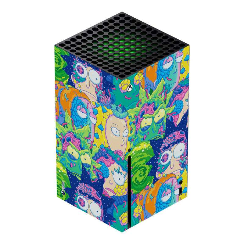 برچسب کنسول بازی Xbox Series X اس ای گییرز طرح Rick and Morty 01