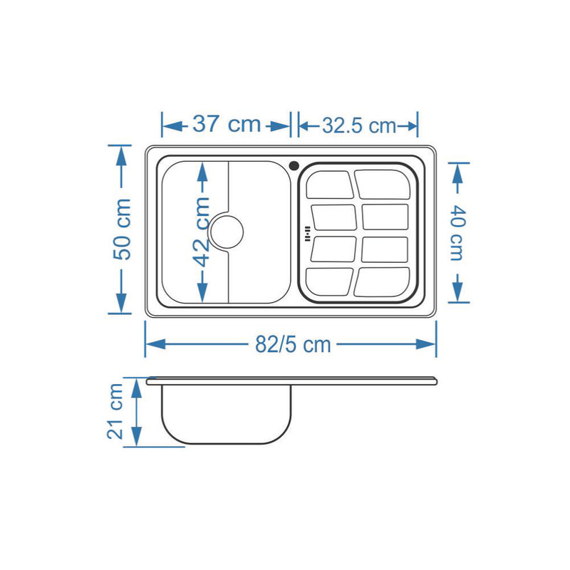 سینک ظرفشویی استیل توکار یک لگنه نگین الماس مدل SA41