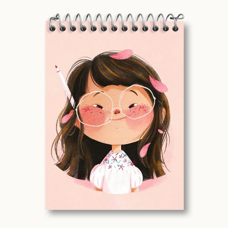 دفتر یادداشت 50 برگ خندالو مدل دخترانه فانتزی کد 25743