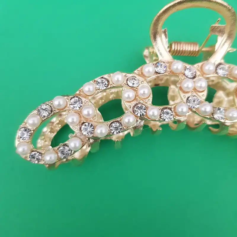 کلیپس مو زنانه مدل نگین و مروارید 6 حلقه