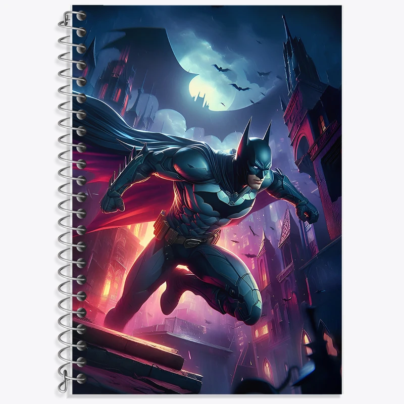 دفتر زبان 50 برگ خندالو مدل سه خط طرح بتمن (Batman) کد F8080