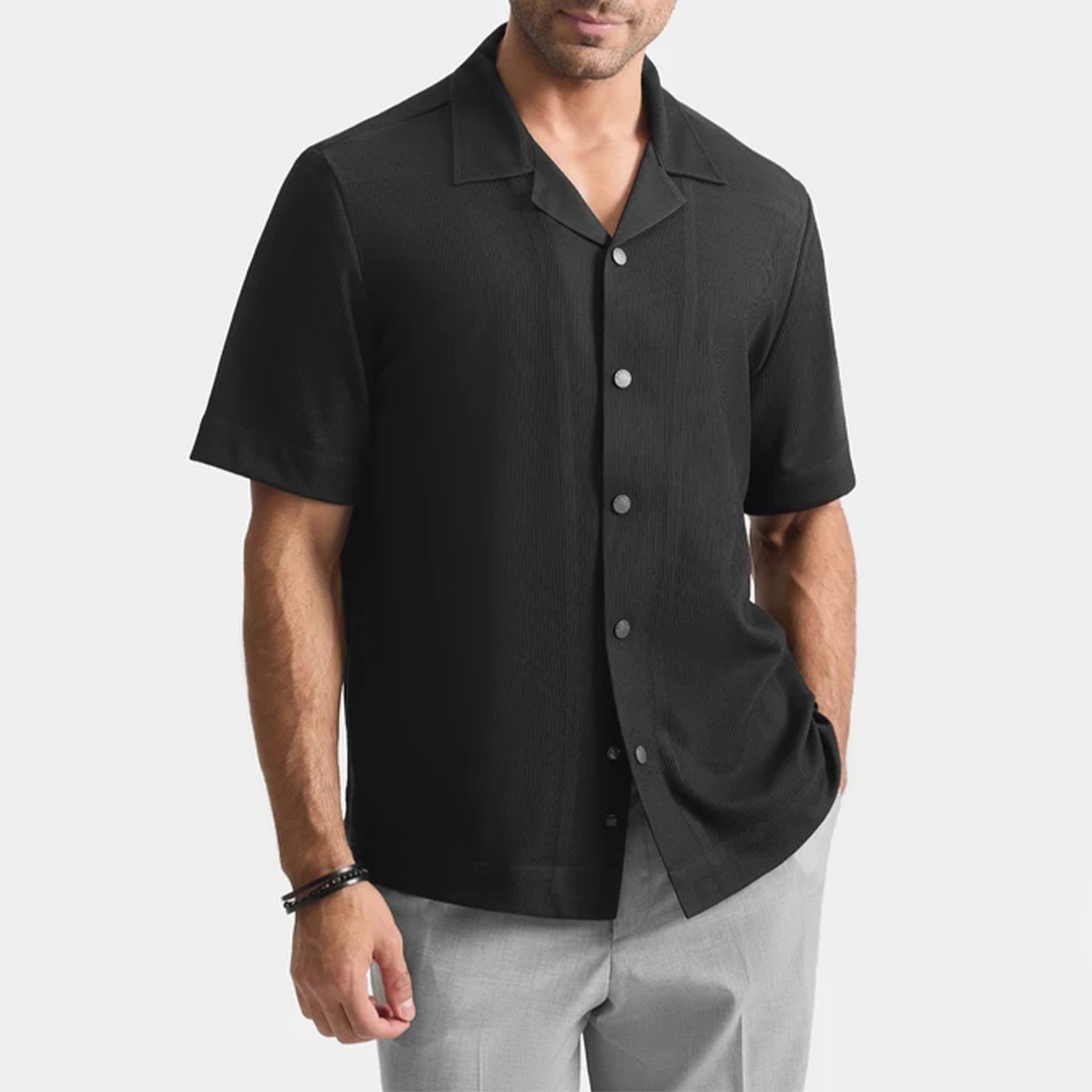 پیراهن آستین کوتاه مردانه کروم مدل 2420110 - - 13