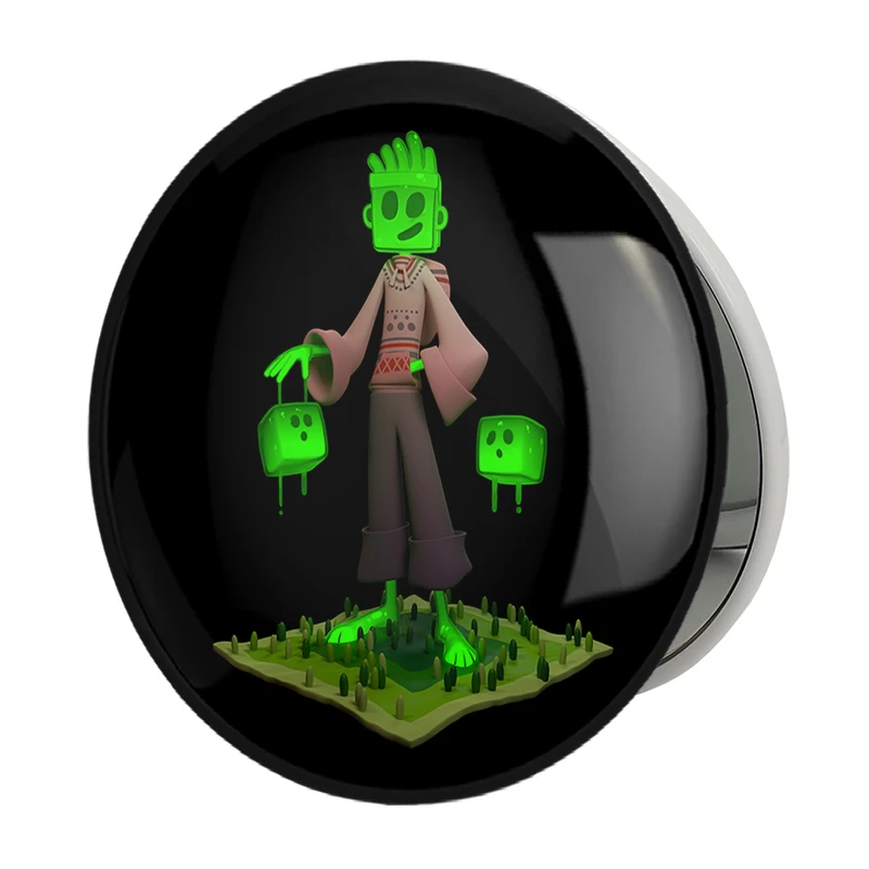 آینه جیبی خندالو طرح بازی ماینکرافت Minecraft مدل تاشو کد 23253 