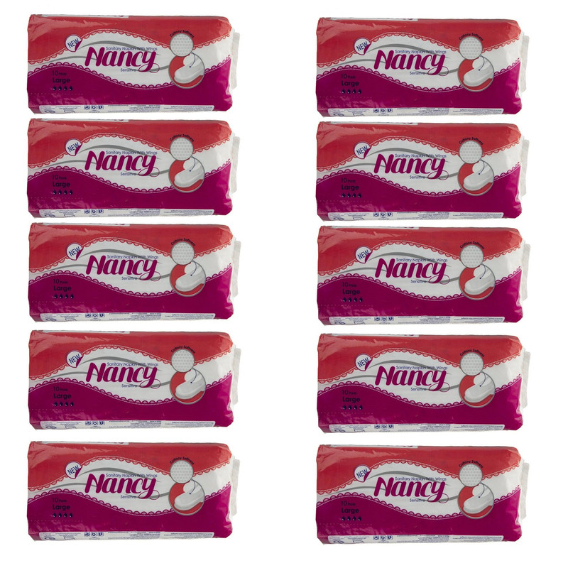نوار بهداشتی نانسی مدل Wings Large بسته 10 عددی