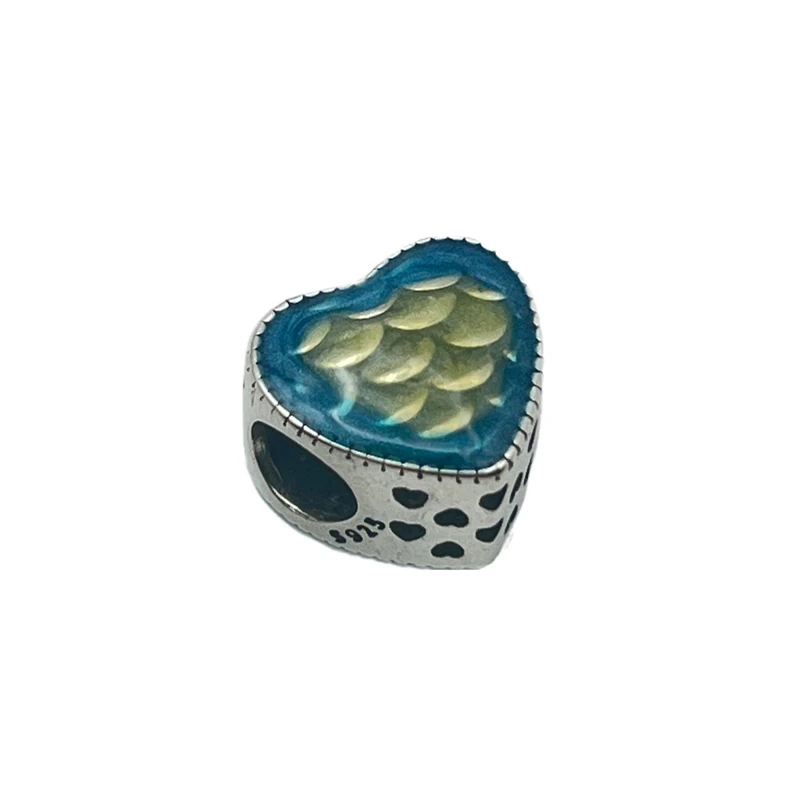 آویز گردنبند نقره زنانه پاندورا مدل Mermaid scales heart charm 65306