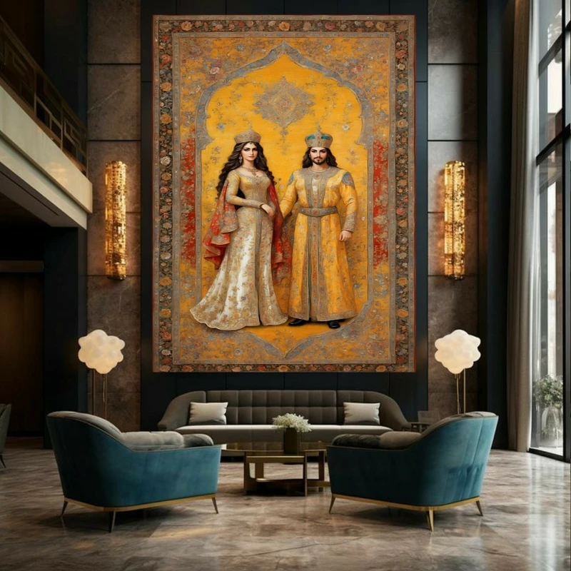 تابلو بوم طرح مخمل شاهزاده مدل ایرانی کد FP105480