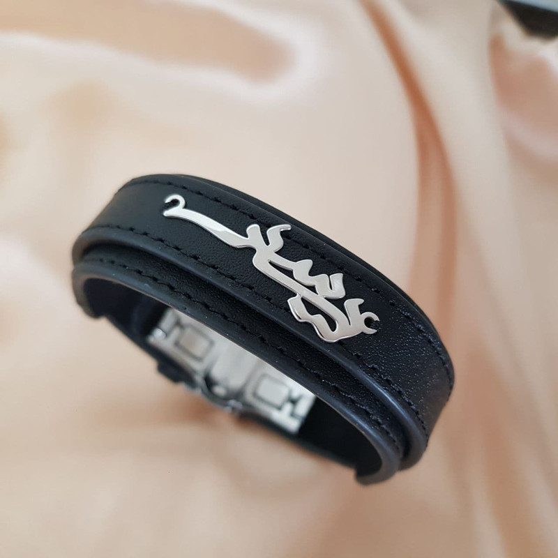 دستبند نقره مردانه ترمه 1 طرح یاسر کد mas 00643