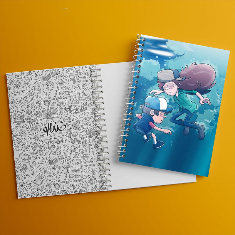 دفتر مشق 50 برگ خندالو طرح آبشار جاذبه کد F2246