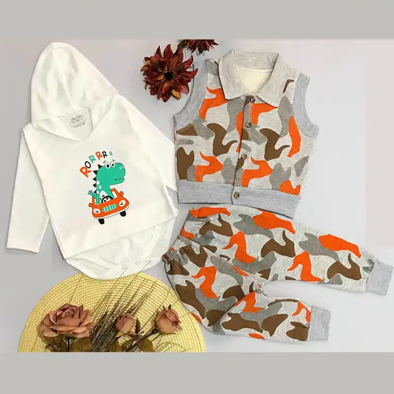 ست 3 تکه لباس نوزادی مدل کرکی