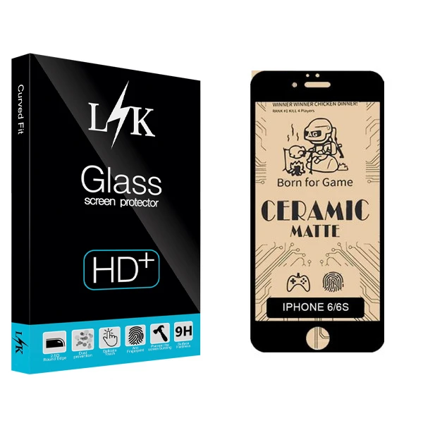 محافظ صفحه نمایش سرامیکی مات ال کی مدل +LITE مناسب برای گوشی موبایل اپل iphone 6 / 6s