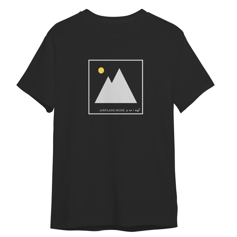 تی شرت آستین کوتاه مردانه مدل کوه کد 0516 رنگ مشکی