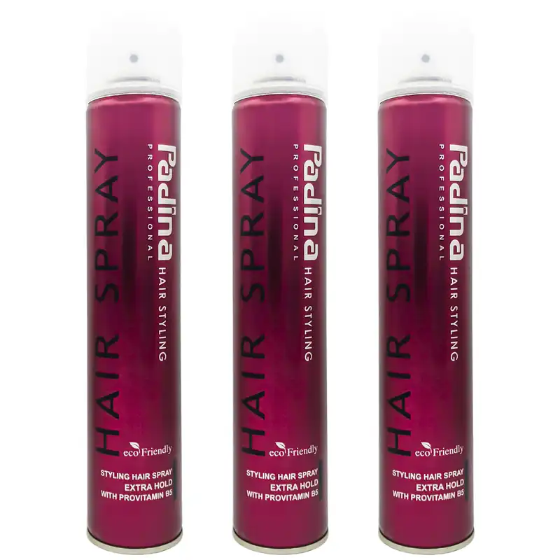 اسپری حالت دهنده مو پادینا مدل Extra Hold حجم 500 میلی لیتر مجموعه 3 عددی