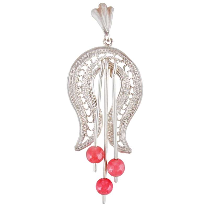 آویز گردنبند نقره زنانه طرح لاله کد 127012 آویز گردنبند نقره زنانه طرح لاله کد 127012