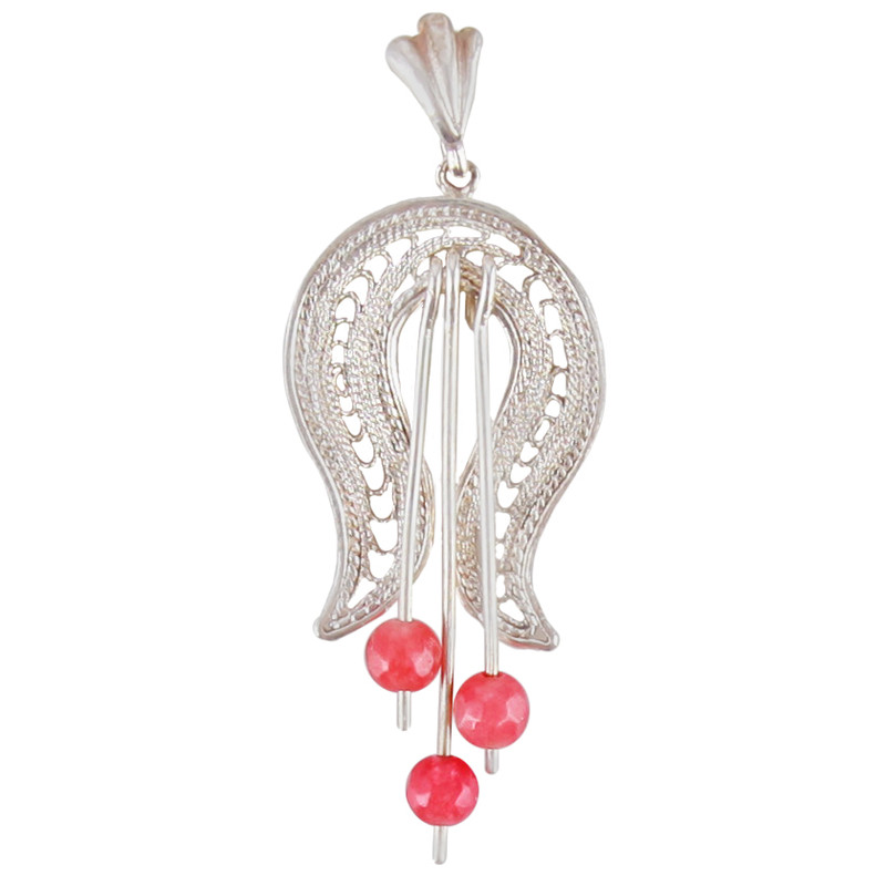 آویز گردنبند نقره زنانه طرح لاله کد 127012 آویز گردنبند نقره زنانه طرح لاله کد 127012