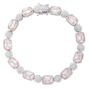 دستبند نقره زنانه مدل گل کد B3197